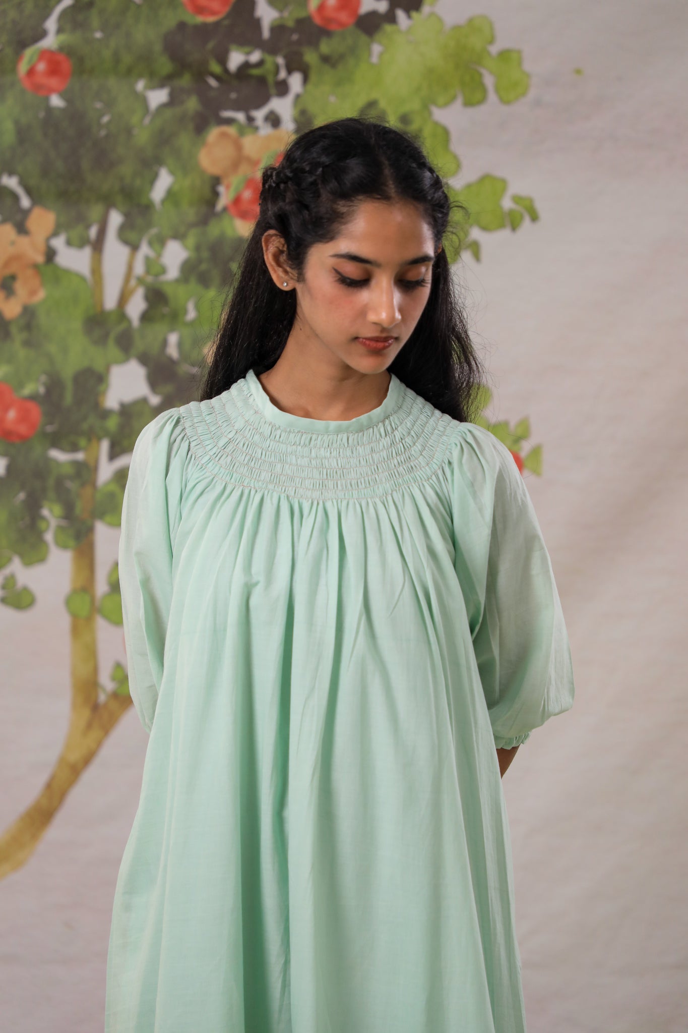 Green Apple Smocked Dress