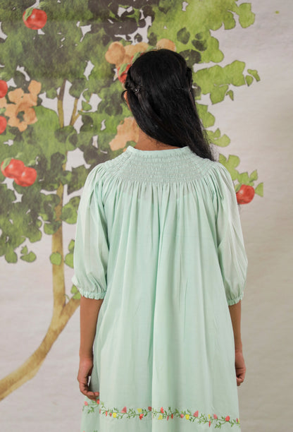 Green Apple Smocked Dress