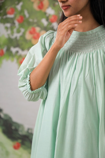 Green Apple Smocked Dress