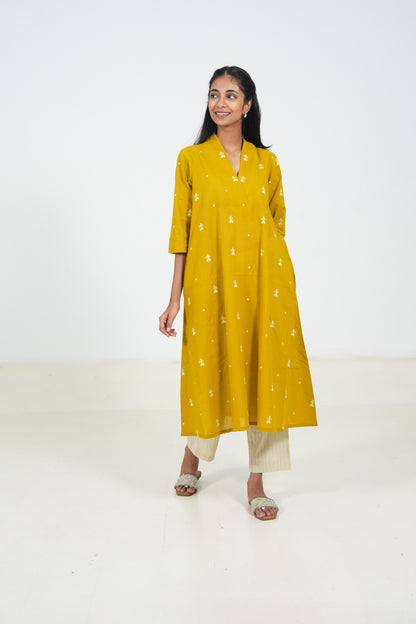 Spicy Mustard Kurta Set