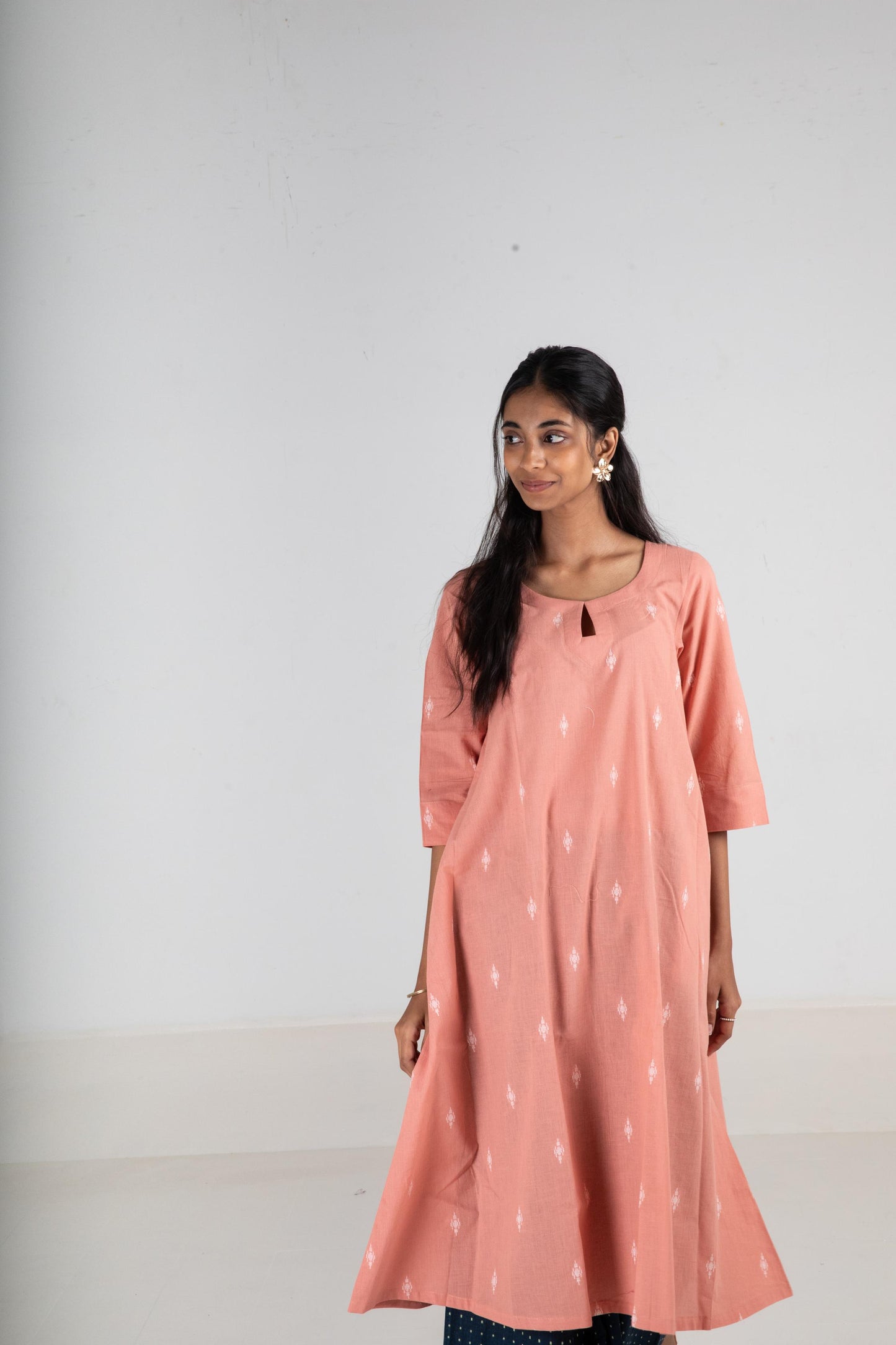 Peach Powder Kurta Set