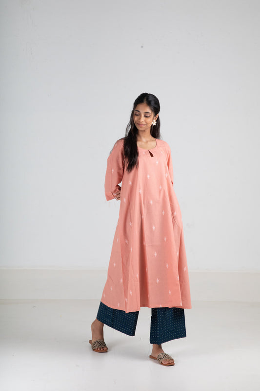 Peach Powder Kurta Set