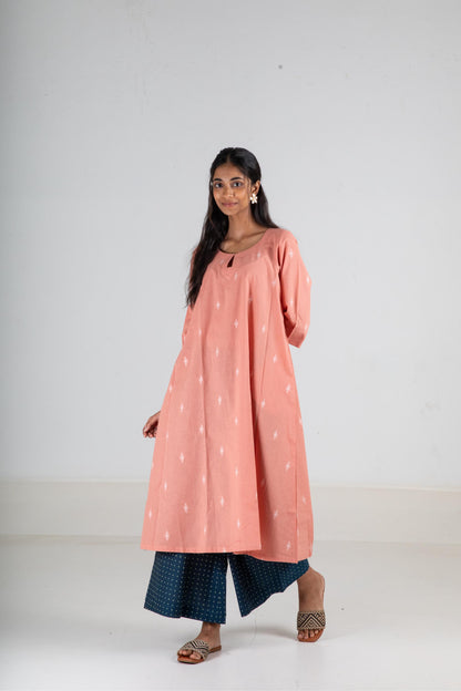 Peach Powder Kurta Set