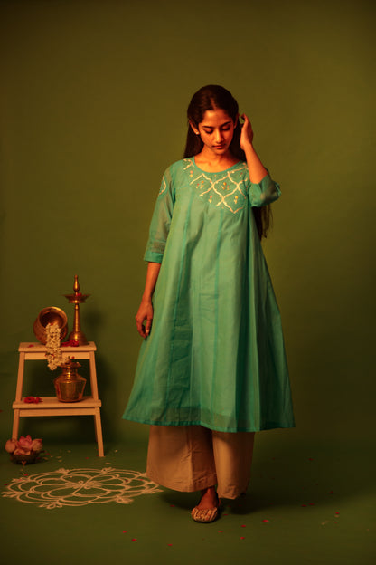 Peacock Feather Kurta Set