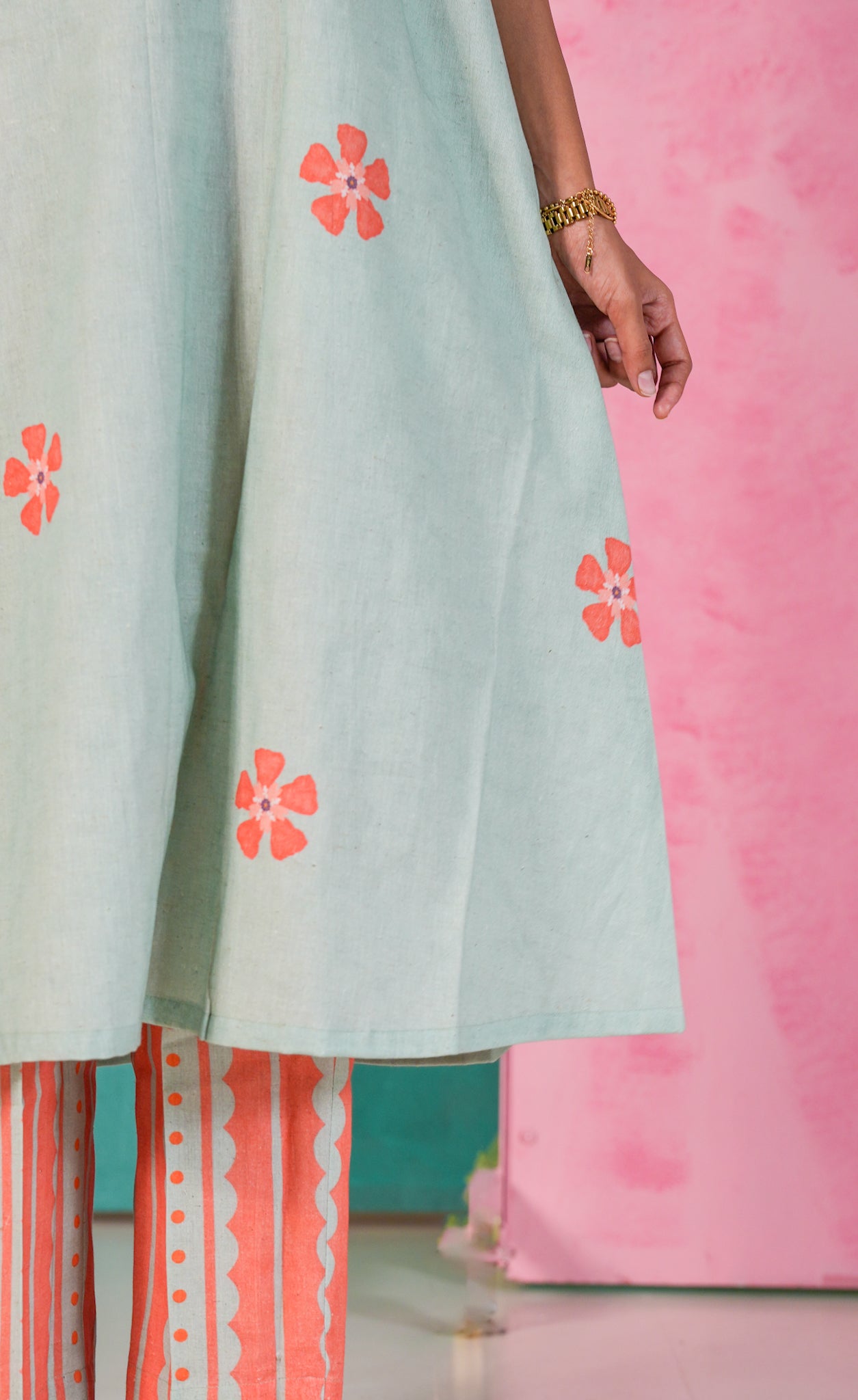 Brick and Blossom Kurta Set