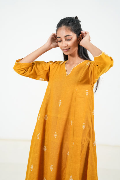 Orange Peel Kurta Set