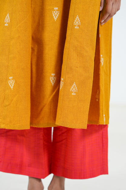 Orange Peel Kurta Set