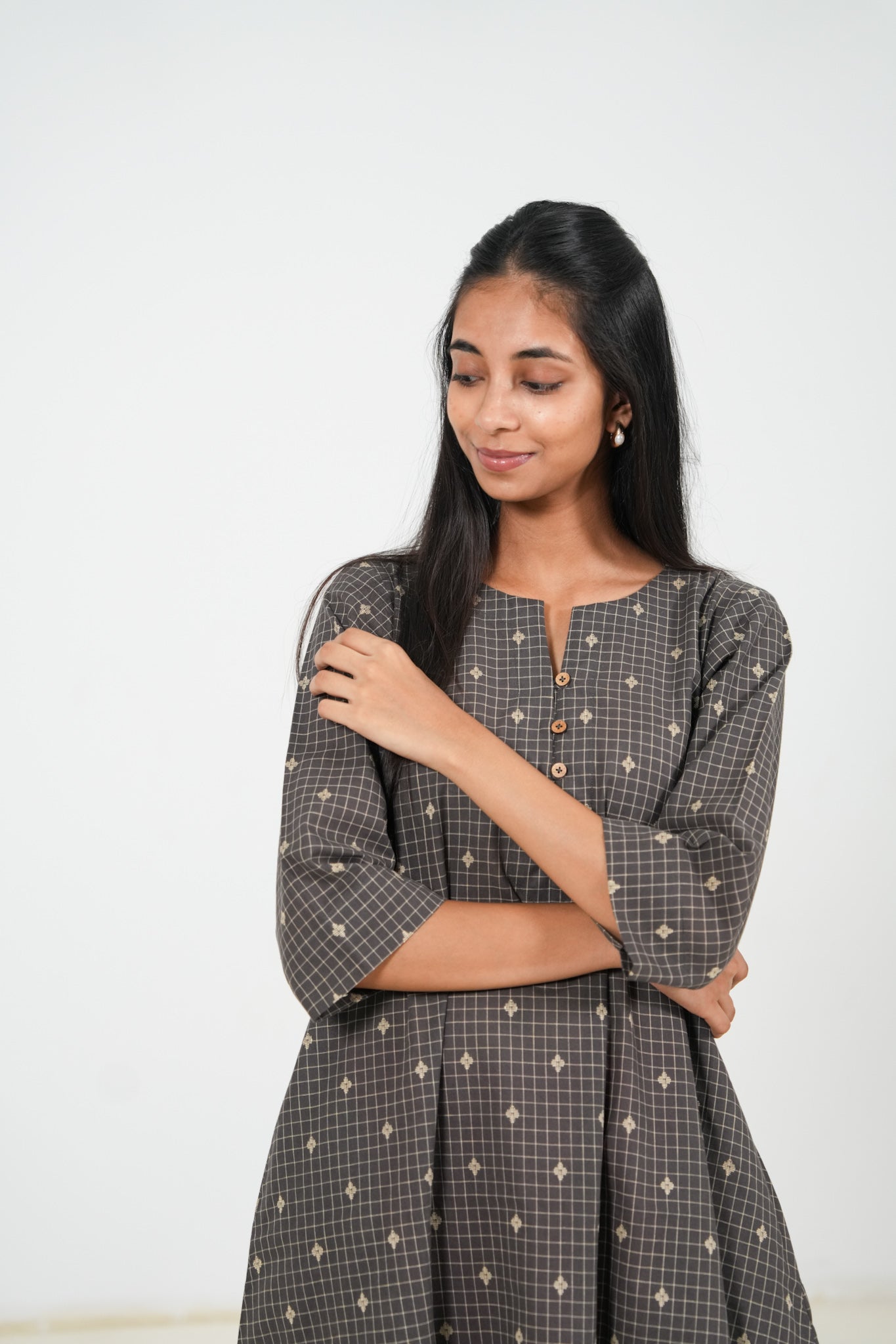 Gray Velvet Kurta Set