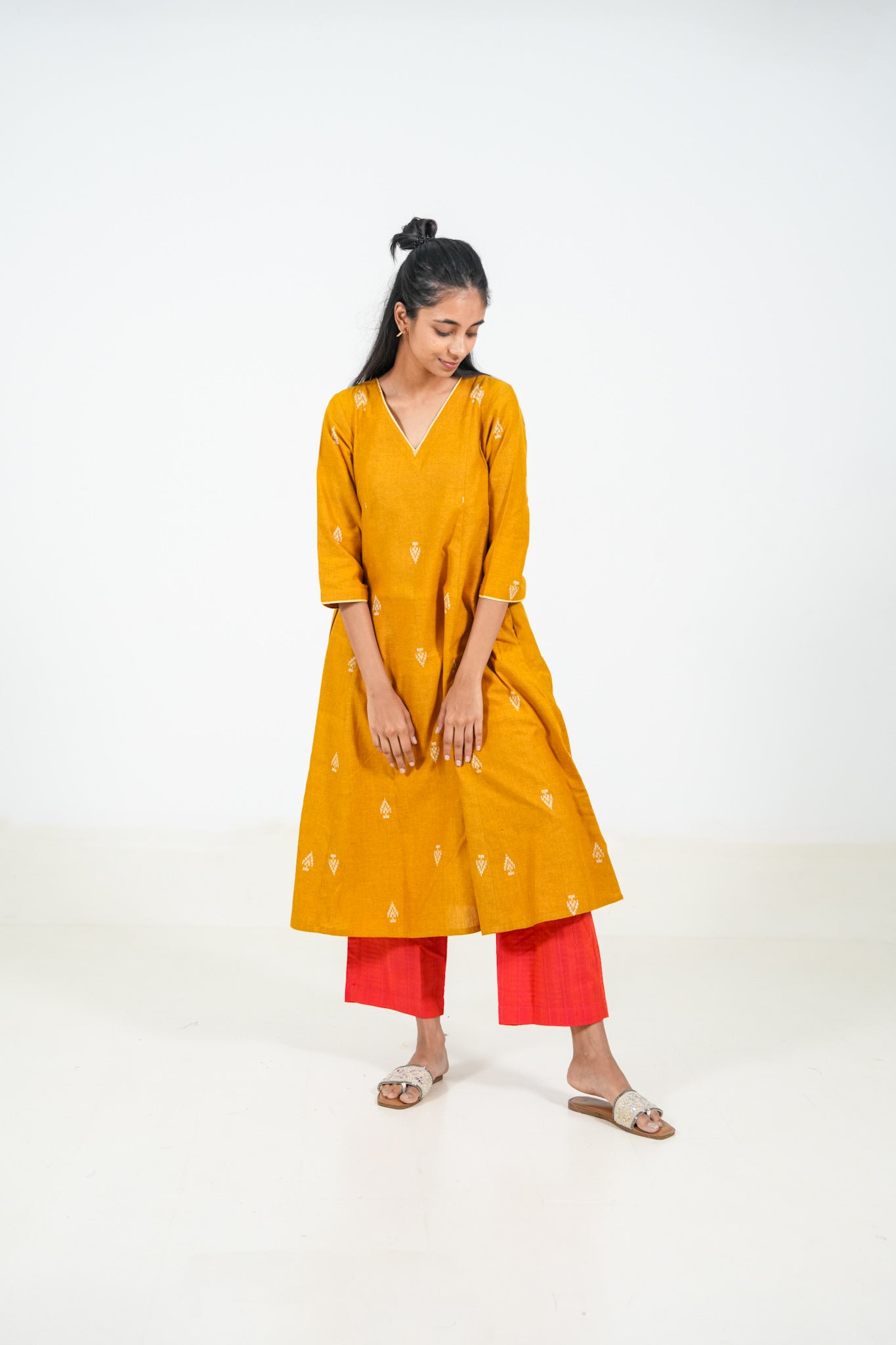 Orange Peel Kurta Set