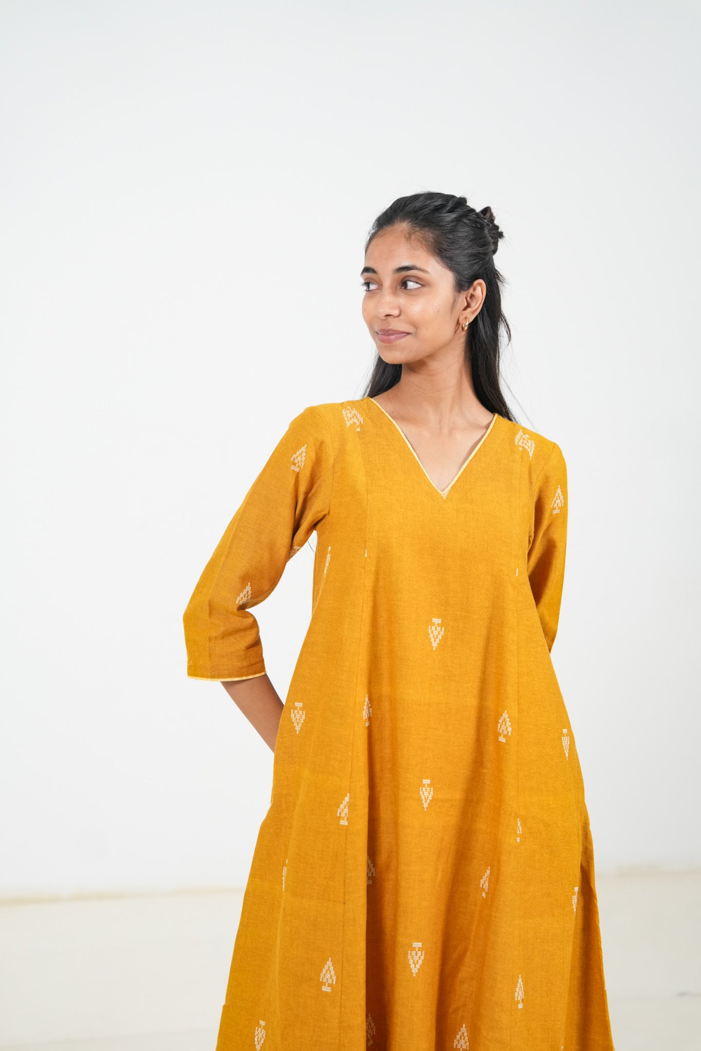 Orange Peel Kurta Set