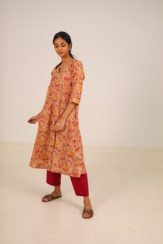 Crimson Bloom Kurta Set