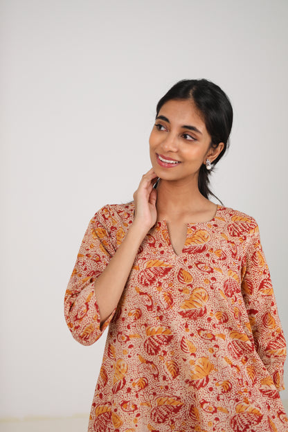 Crimson Bloom Kurta Set