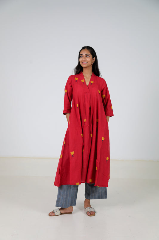 Poppy Cherry Kurta Set