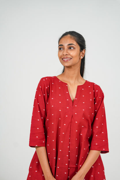 Deep Claret Kurta Set
