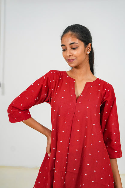Deep Claret Kurta Set