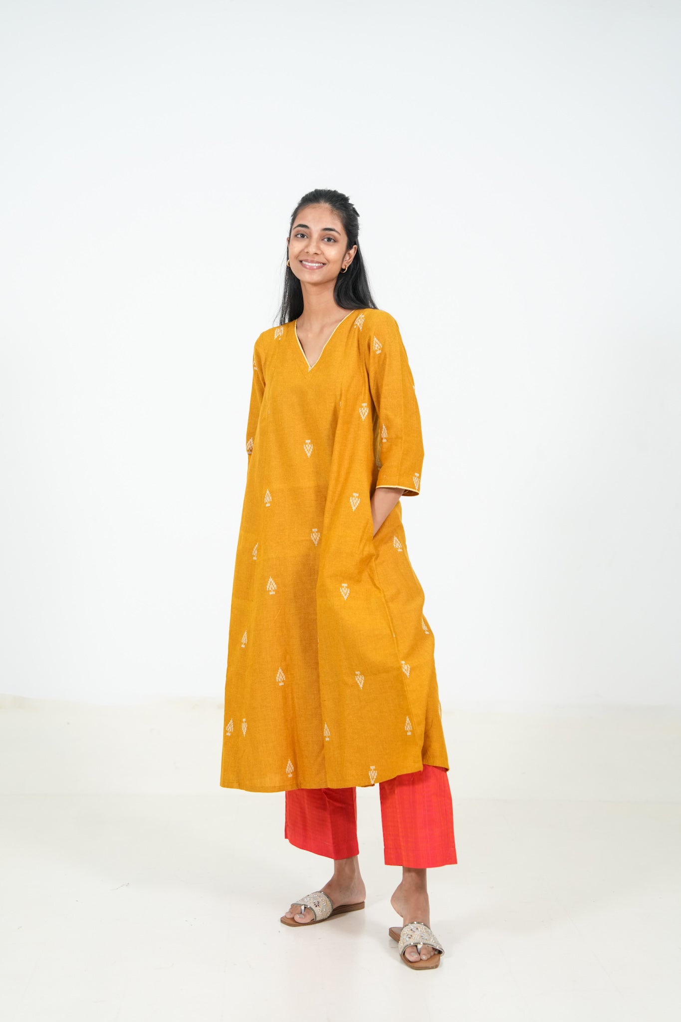 Orange Peel Kurta Set