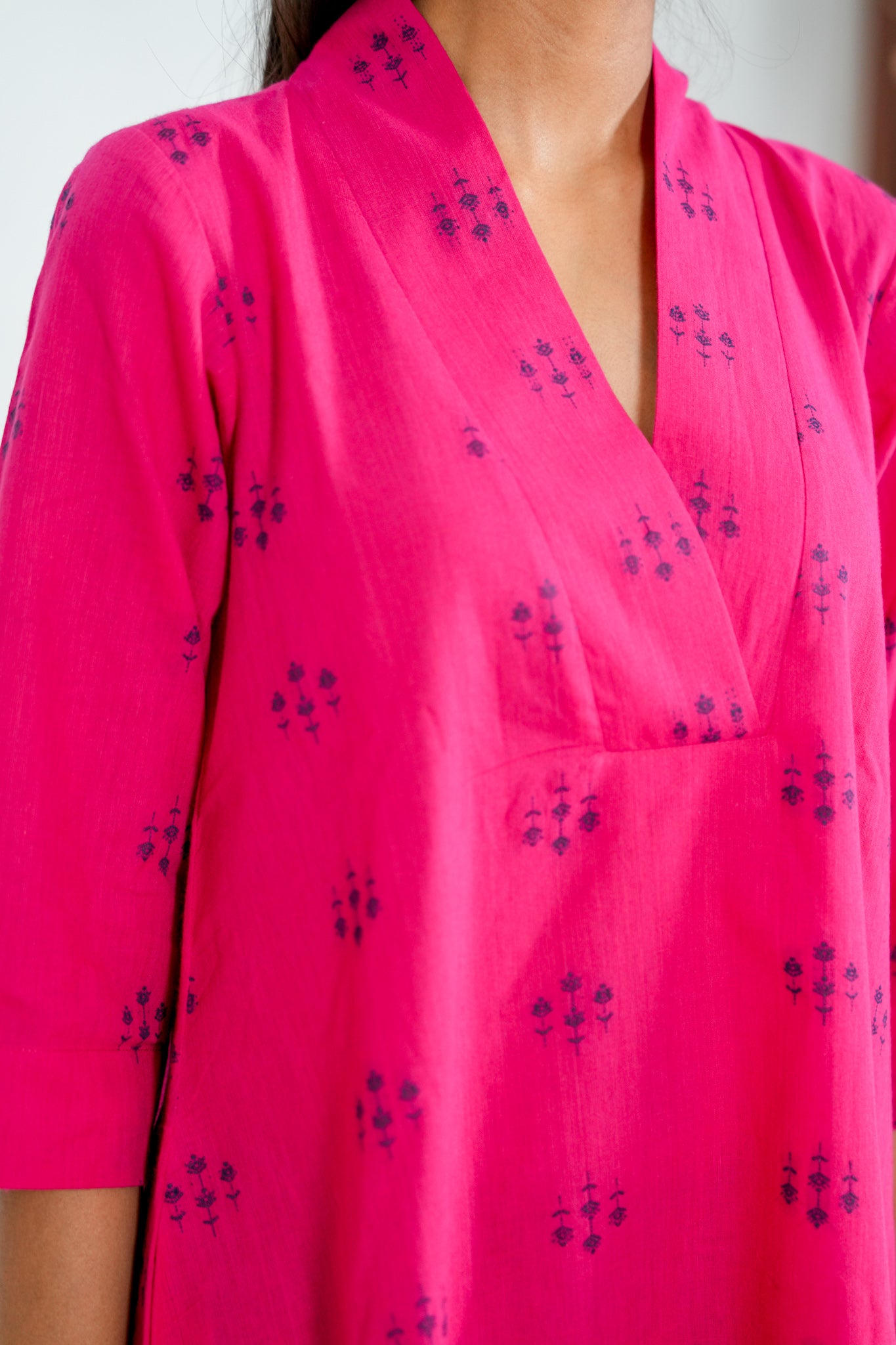 Pink Peacock Kurta Set