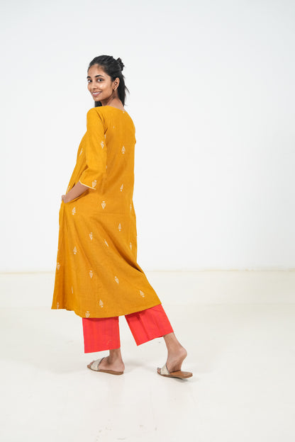 Orange Peel Kurta Set