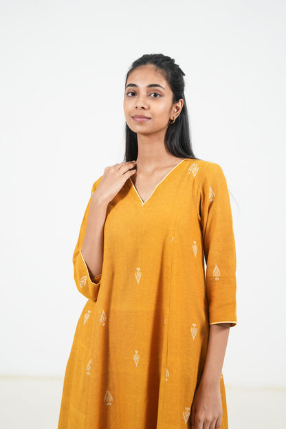 Orange Peel Kurta Set