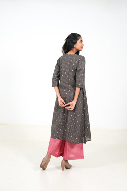 Gray Velvet Kurta Set