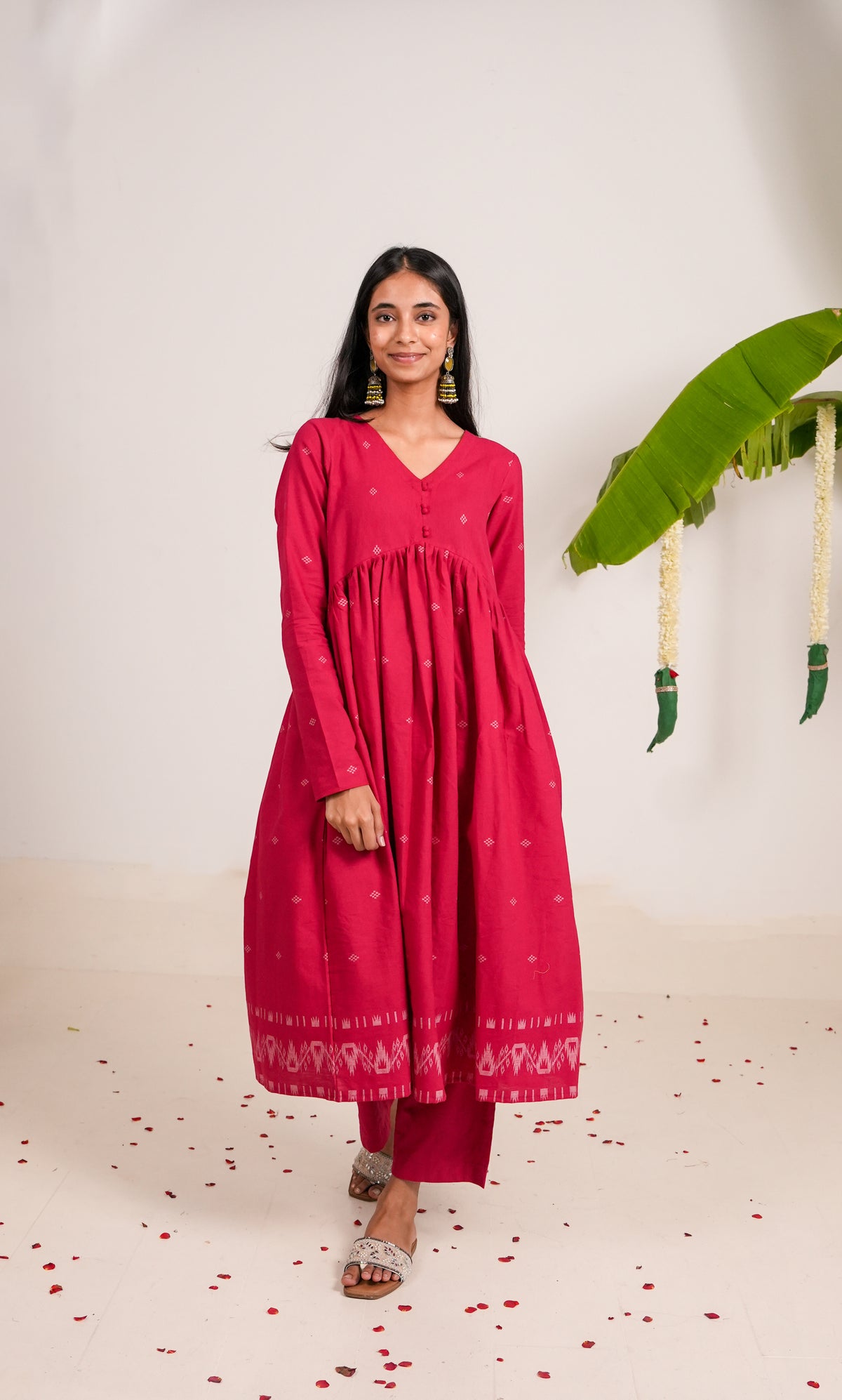 Sindhura Jamdani Dupatta Set