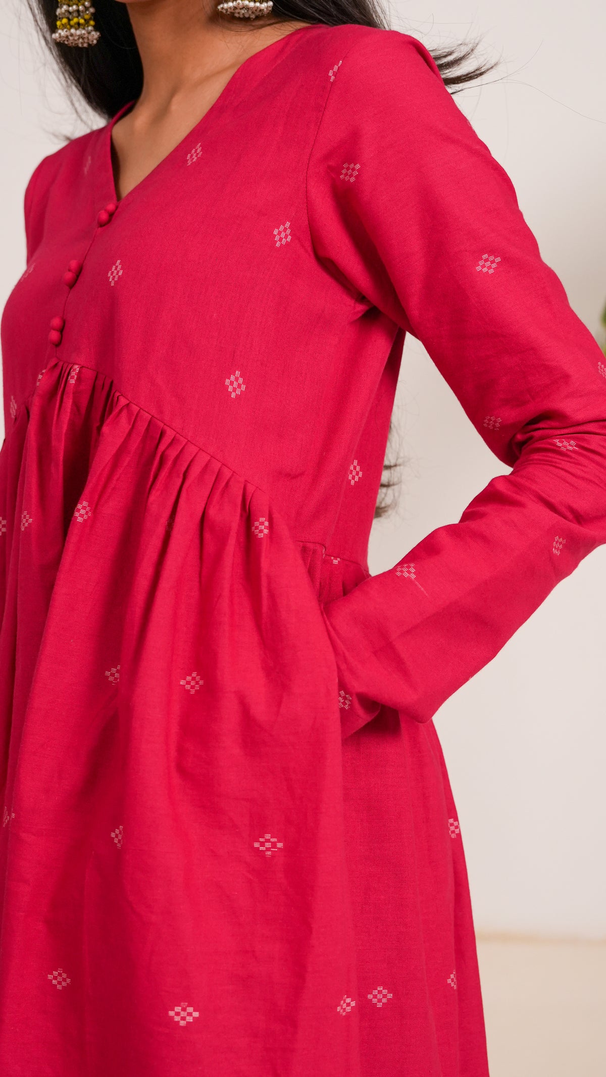 Sindhura Jamdani Dupatta Set