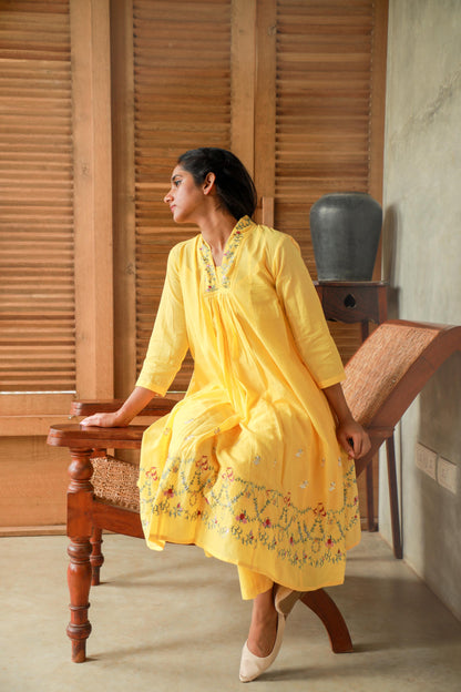 Butter Yellow Kurta Set