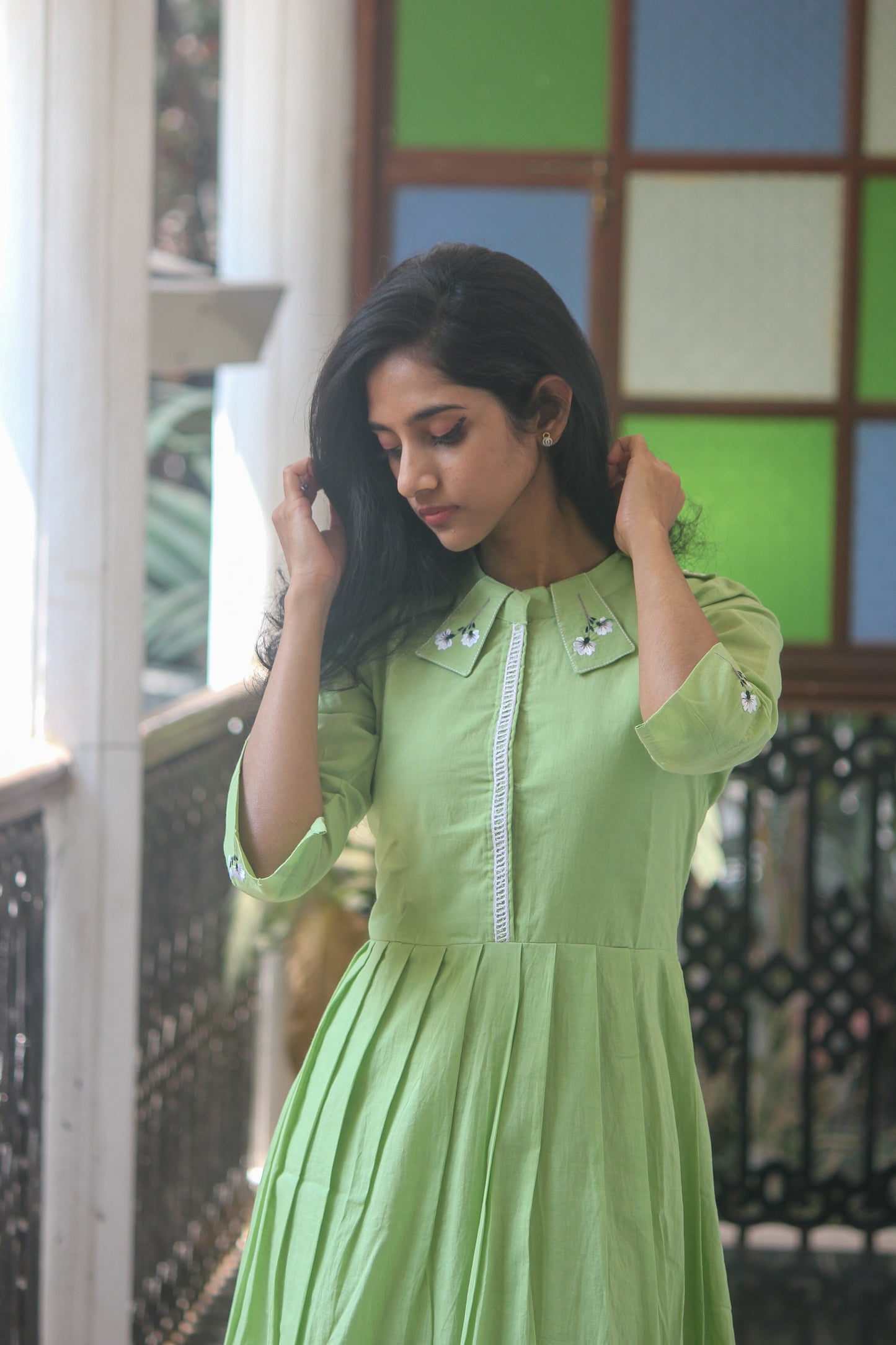 English Ivy Petal Collar Dress