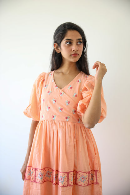 Peach Melba Wrap Dress